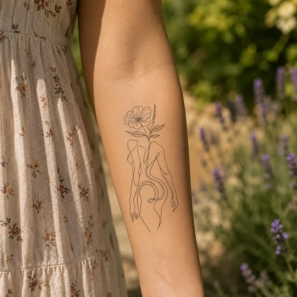 SafeTatt — Floral Silhouette · fotografie tetování na kůži