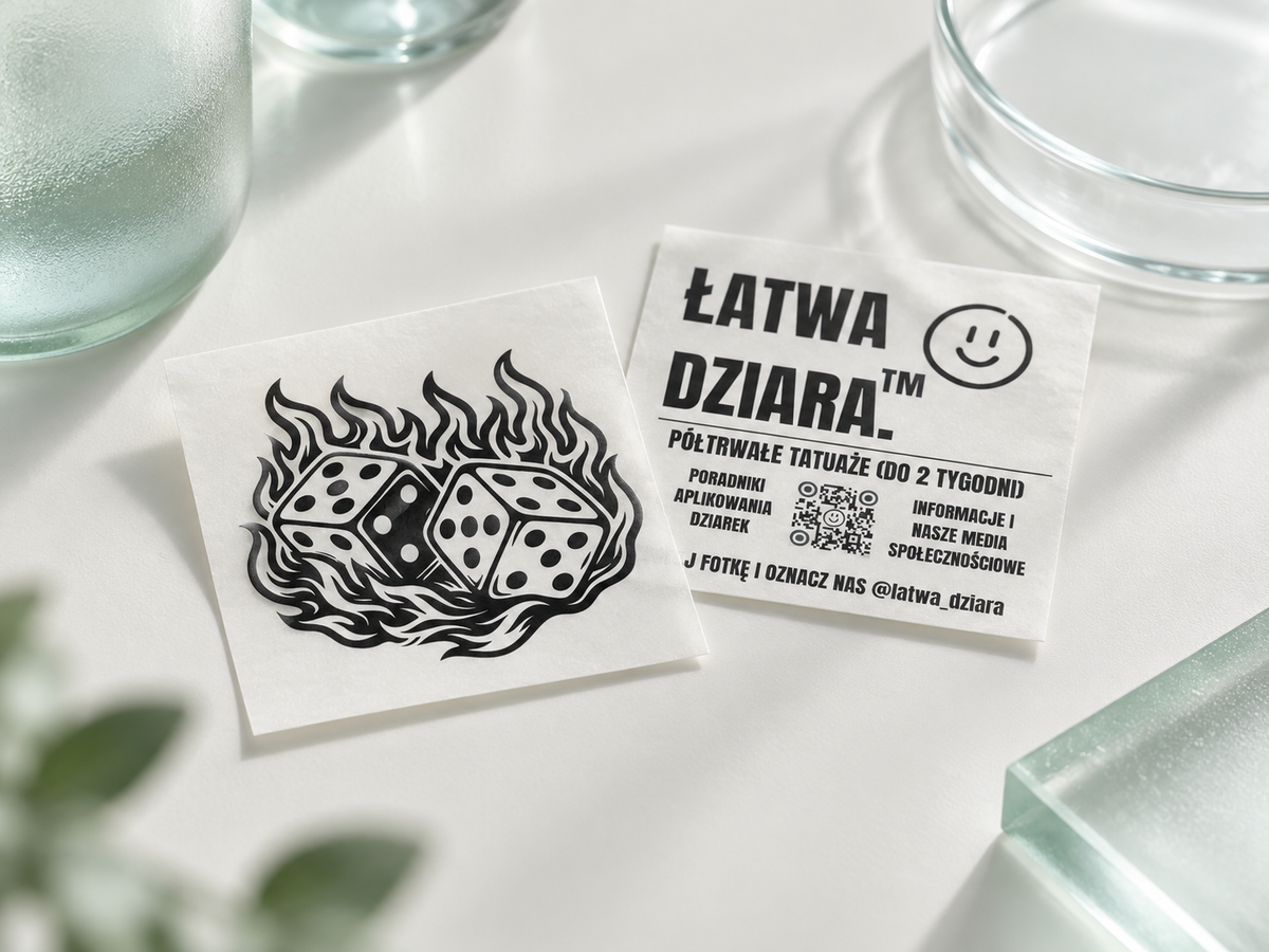 Produktillustration von Łatwa Dziara im Laborstil