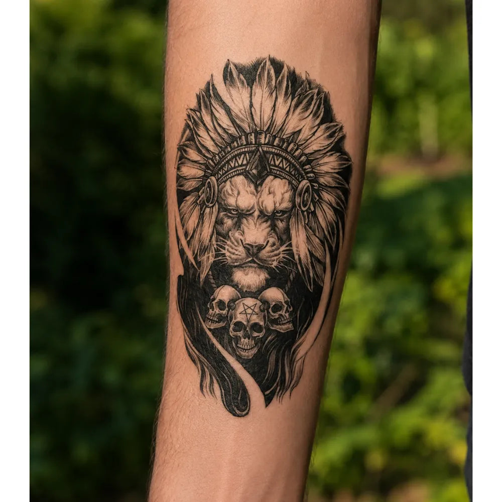 SafeTatt — Tribal Lion · fotografie tetování na kůži